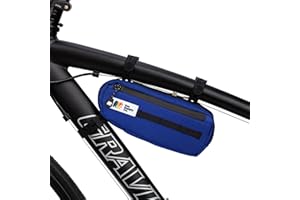 OSO SUPPLY CO Bike Frame Bag – Waterproof Zippers and Water-Resistant Fabric, Dual Storage Compartments, Adjustable Straps – Fits All Frame Sizes, Perfect for Cycling, Commuting, and Adventure Rides (Royal Blue)