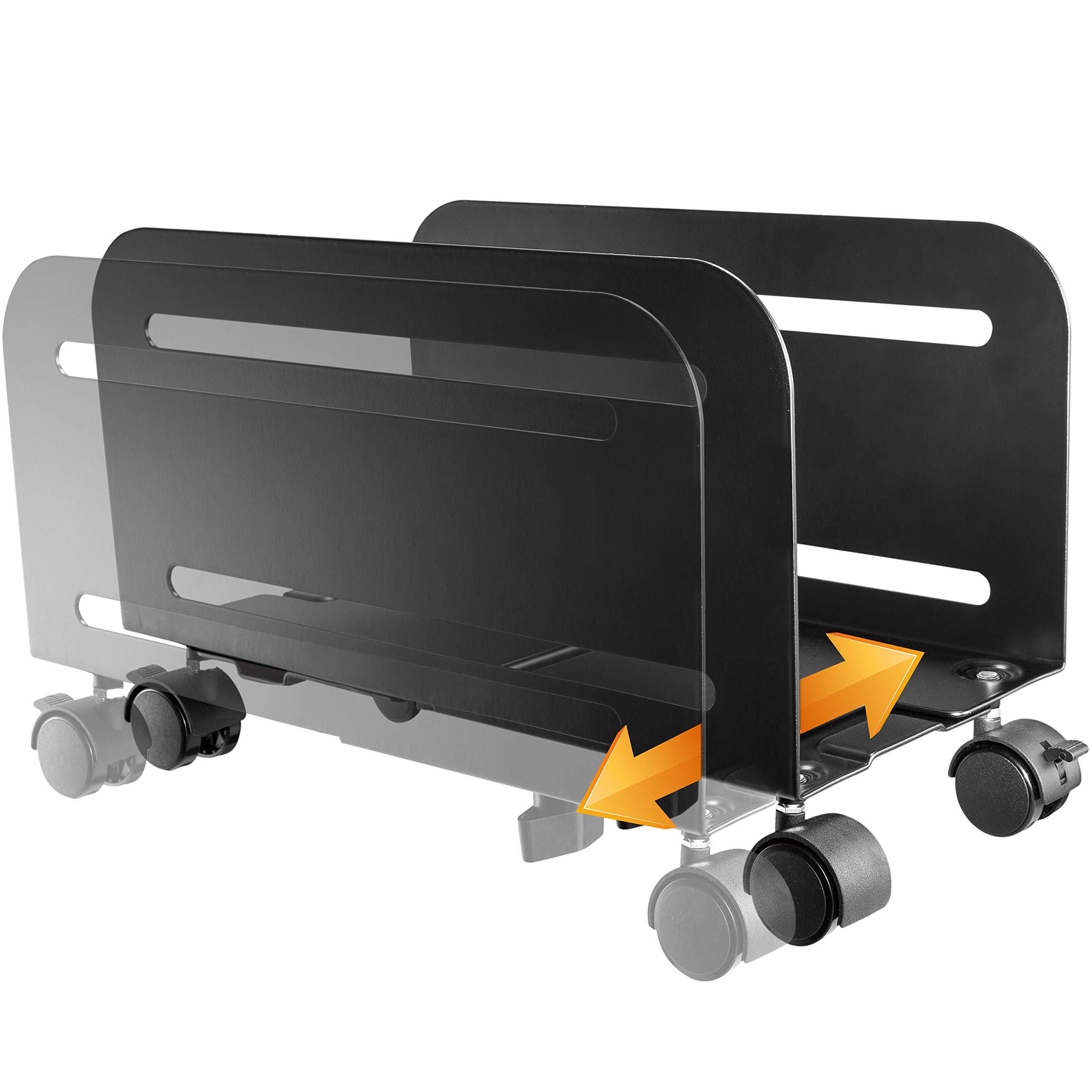 RICOO Mobile PC Mount Cart RH-04 Universal computer floor trolley with caster wheels server case holder desk-top mounting vertical stand Black