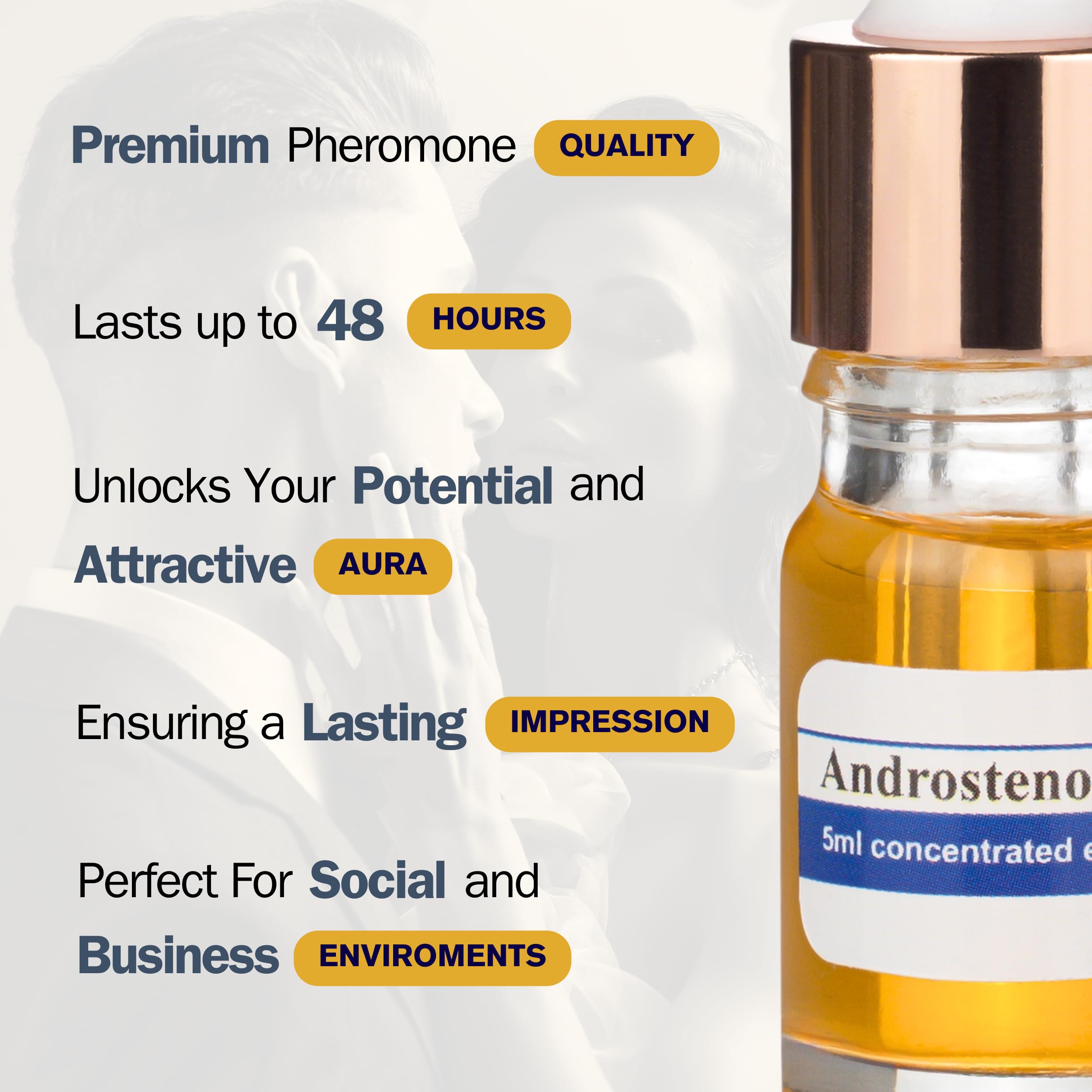 ANDROSTENONUM by Pherolec Global Male Pheromone Perfume Oil for Him Real Long-Lasting Original Best Men's Pheromones Cologne Essential Strong Spray Fragrance Essence Extra Strength Man 0.17 fl. oz