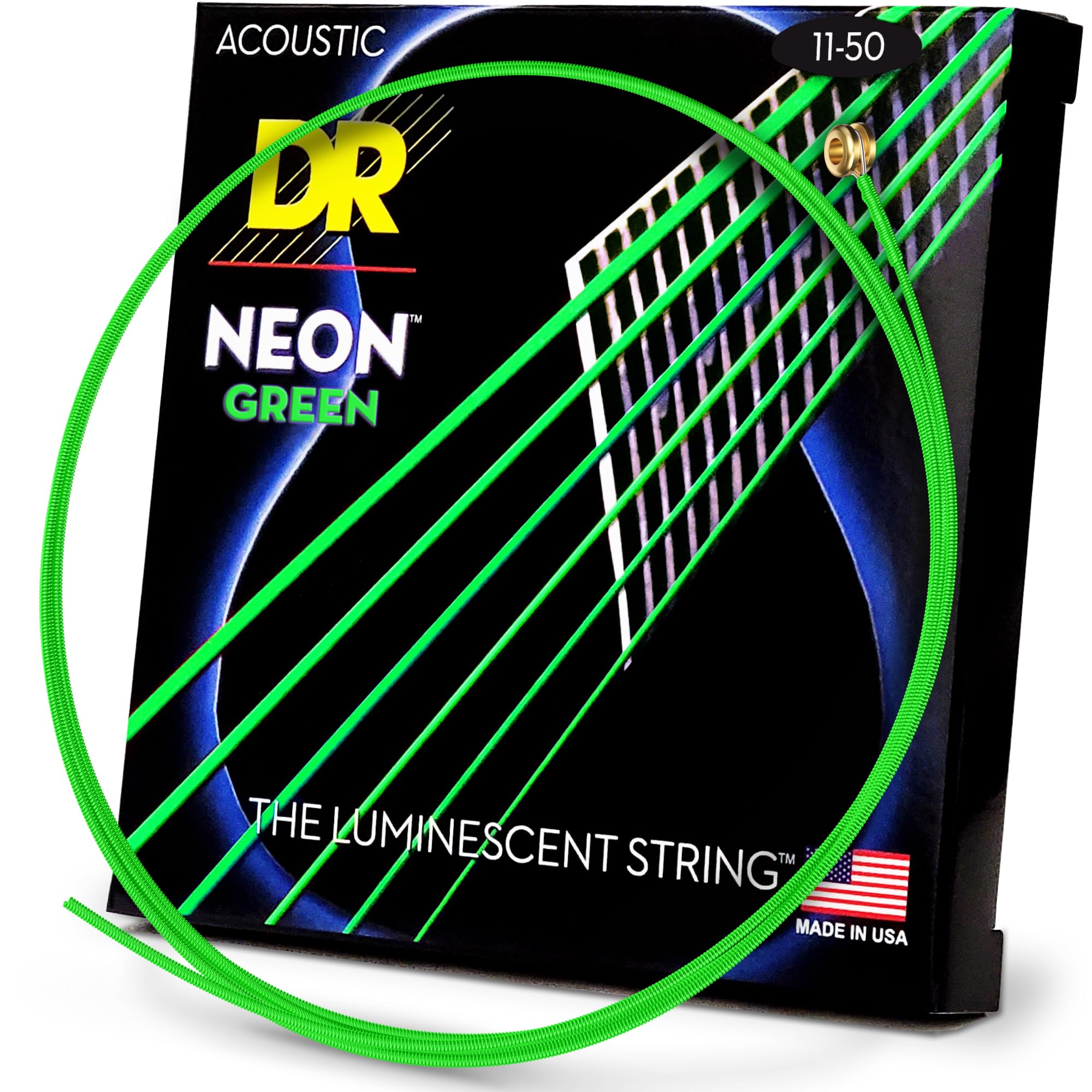 DR Strings NGA11 Hi-Def Neon Green Acoustic Medium - Lite