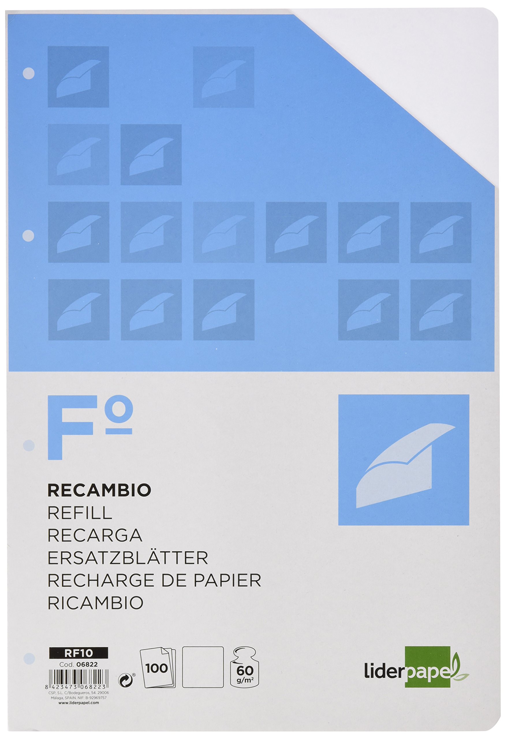 Spare liderpapel Folio 100 H 4tf-10 Smooth 4 Holes