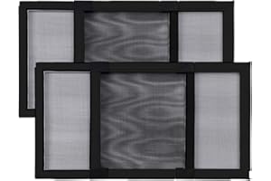 BAFLOTEX Adjustable Window Screens Expandable 2 Ways Expandable Window Screen 10”H*10"-16"W High with Black Frame for House Windows 2 Pack of Small Screens