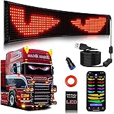 Rayhome Synchronize Multiple Devil Eyes Light for Truck, 23''x5'' Full Color LED Eyes for Truck Windshield, Programmable LED Display for Car, Scrolling Led Light Sign for Car Window