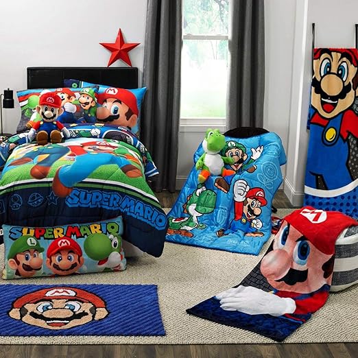 Amazon.com: Super Mario Trifecta Fun Kids Bedding Soft ...