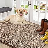 REFETONE Indoor Doormat, Front Door Mat 36"x60" Absorbent Rubber Backing Non Slip Door Mats, Washable Low-Profile Inside Floor Mat Door Rugs for Entryway, Resist Dirt Mud Mat for Dogs, Coffee/Brown