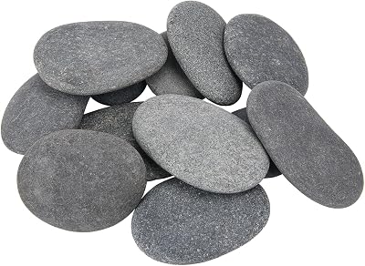 Hisredsun 10 pcs Painting Pebbles 3.1-4in Flat Rocks Mandala Art