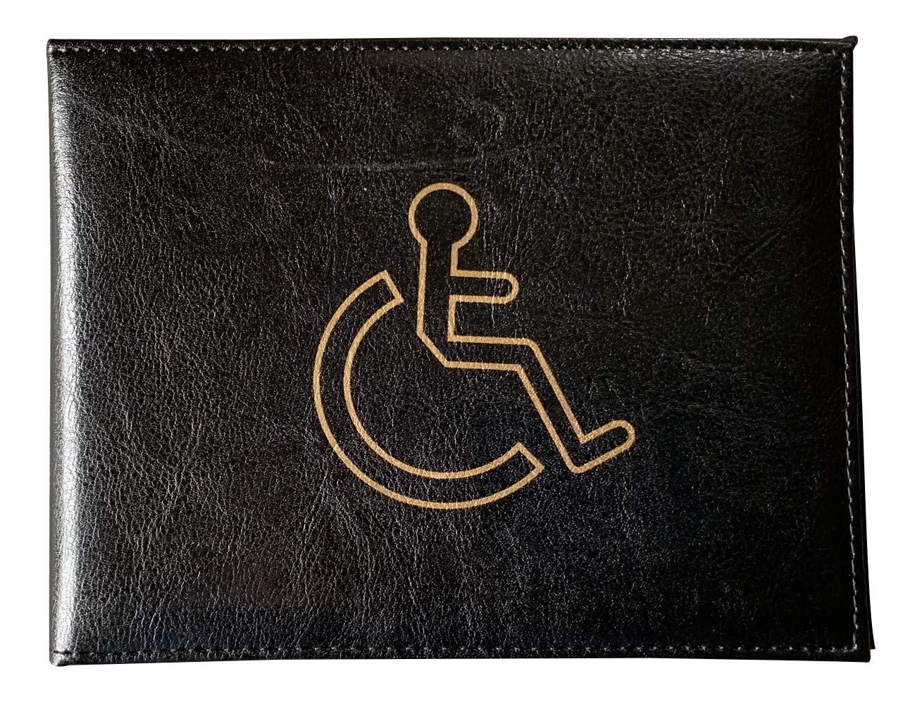 Lorenz Leather Effect Grained PU Disabled Badge Parking Permit Holder Cover - Black
