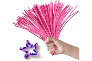YOBLINK 100PCS Pink Pipe Cleaner Craft,Colored Pipe Cleaners for Crafts,Pipe Cleaners Set,Pipe Cleaner Craft,Art and Craft Supplies