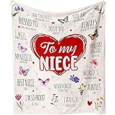Taigzier Niece Gifts from Auntie, Gift for Niece Blanket, Birthday Graduation Gifts for Nieces from Auntie, to My Nieces Blankets from Aunt, Soft Throw Blanket 50”x60”