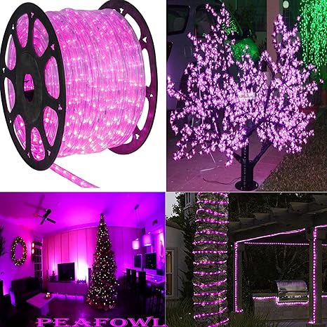 Peafowl led Rope(Strip) Light IP65 with Adapter (Diwali Light,Home Decoration,Christmas,Festival Light) Pink 15 Meter.