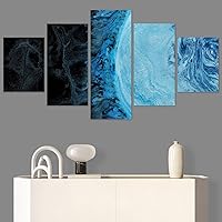 SIGNWIN 5 Panel Canvas Wall Art Modern Art Abstract Closeup Cool Line Minimalism Minimalist Multicolor for Home Decorations Ready to Hang - 60