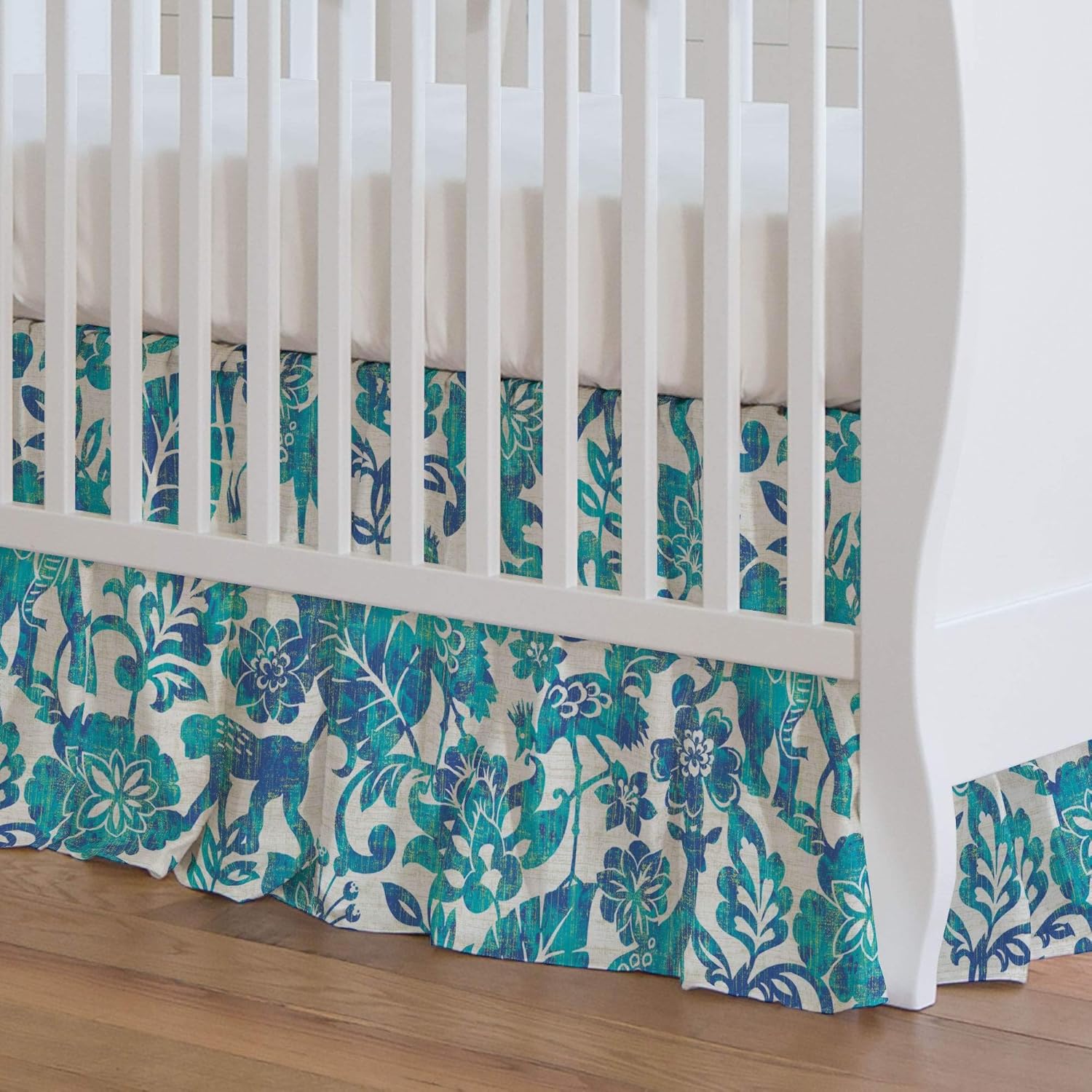 teal crib skirt