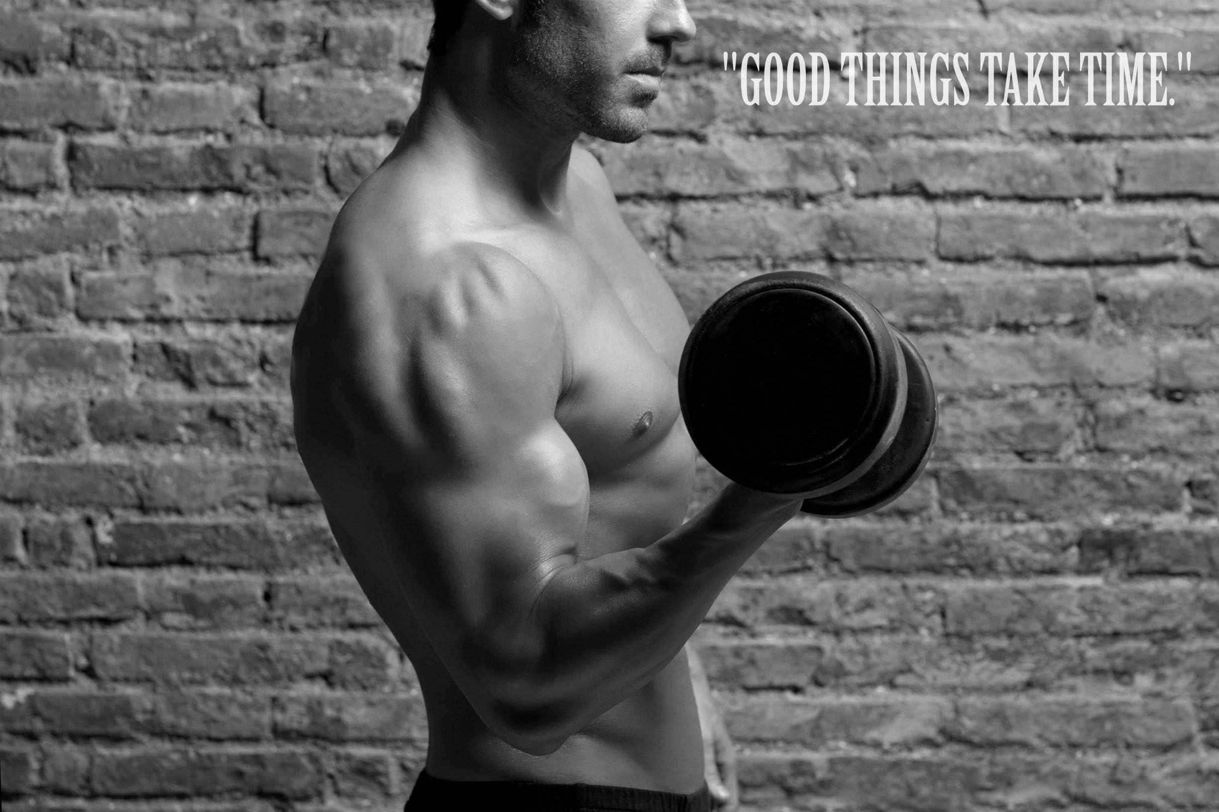 EzPosterPrints - Bodybuilding Men Girl Fitness Workout Quotes Motivational Inspirational Muscle Gym Posters - Wall Art Print for Home Office Gym - MOTIVATION-QUOTE-19-18X12 inches