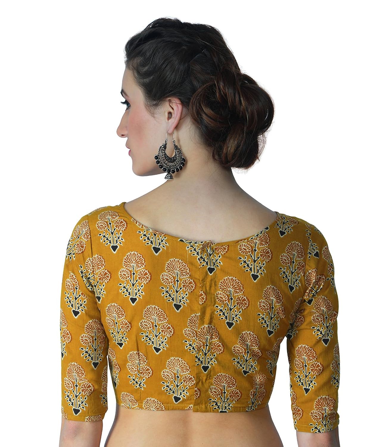 studio shringaar women's cotton jaipuri block printed saree blouse.