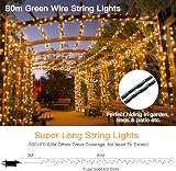 Ollny Christmas Tree Lights Outdoor 80m 800 LED Warm White IP44 Remote view 2