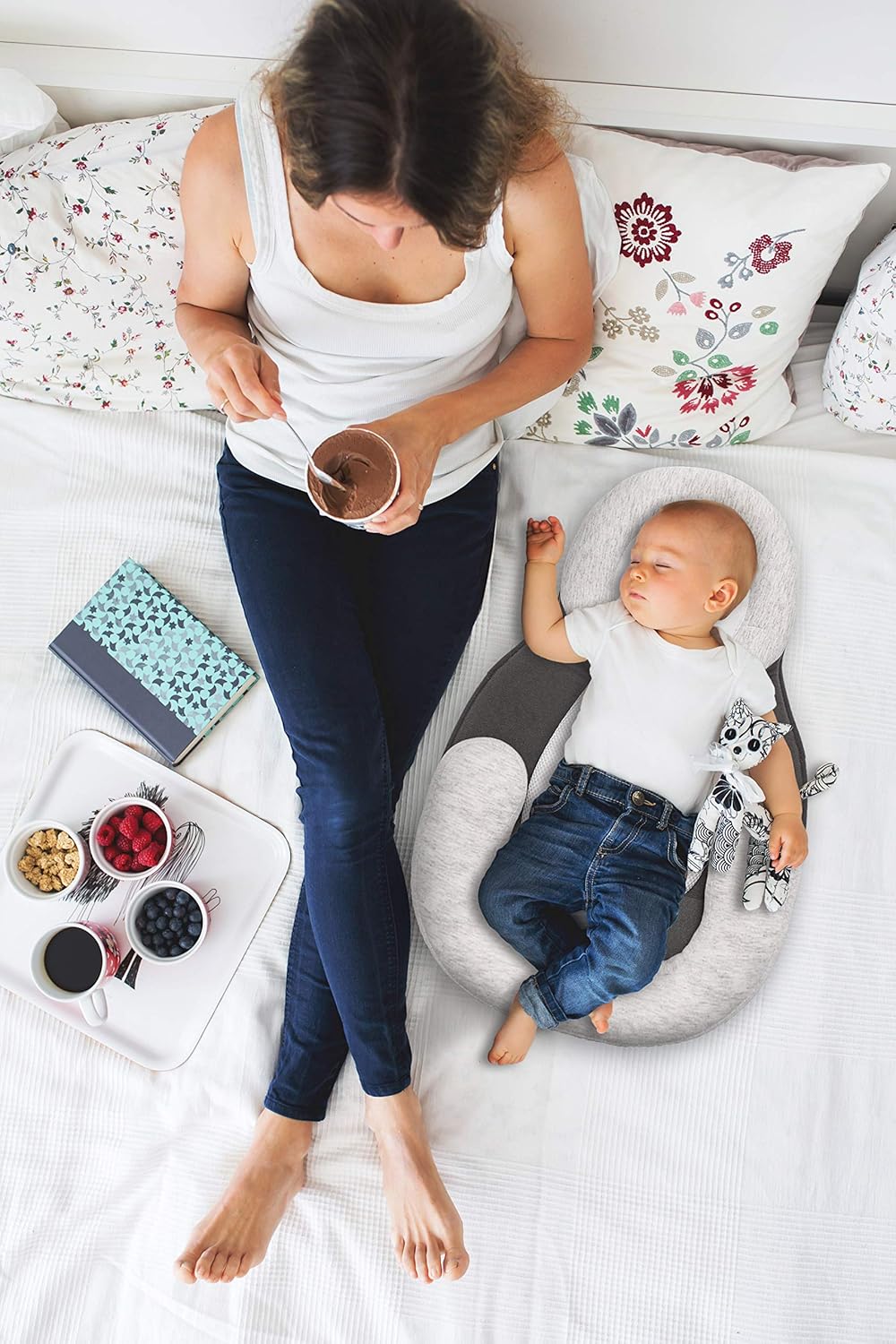 Infant Support Newborn Lounger Pillow - Portable Baby Bed - Baby Anti Roll Pillow Sleep Positioner - Head Support Bassinet Insert Newborn Sleep Pillow for Crib Baby Snuggle Mattress Prevent Flat Head: Home & Kitchen