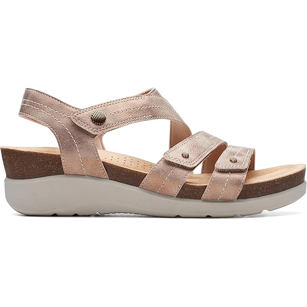 Sandali Con Zeppa Clarks Glide Hi Ella Donna - Tomaia Poliestere, Suola Gomma - Foto 2