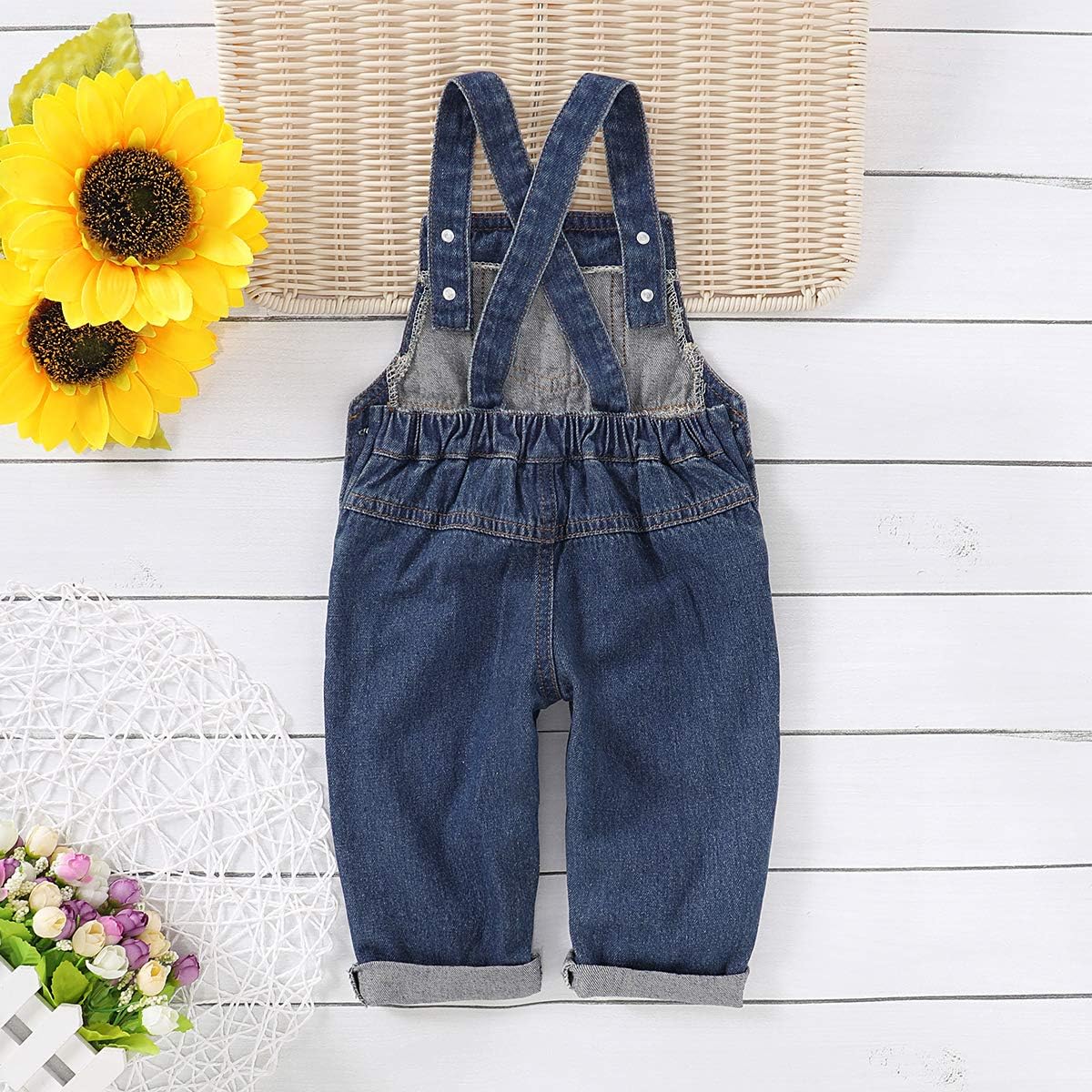 baby girl sunflower overalls