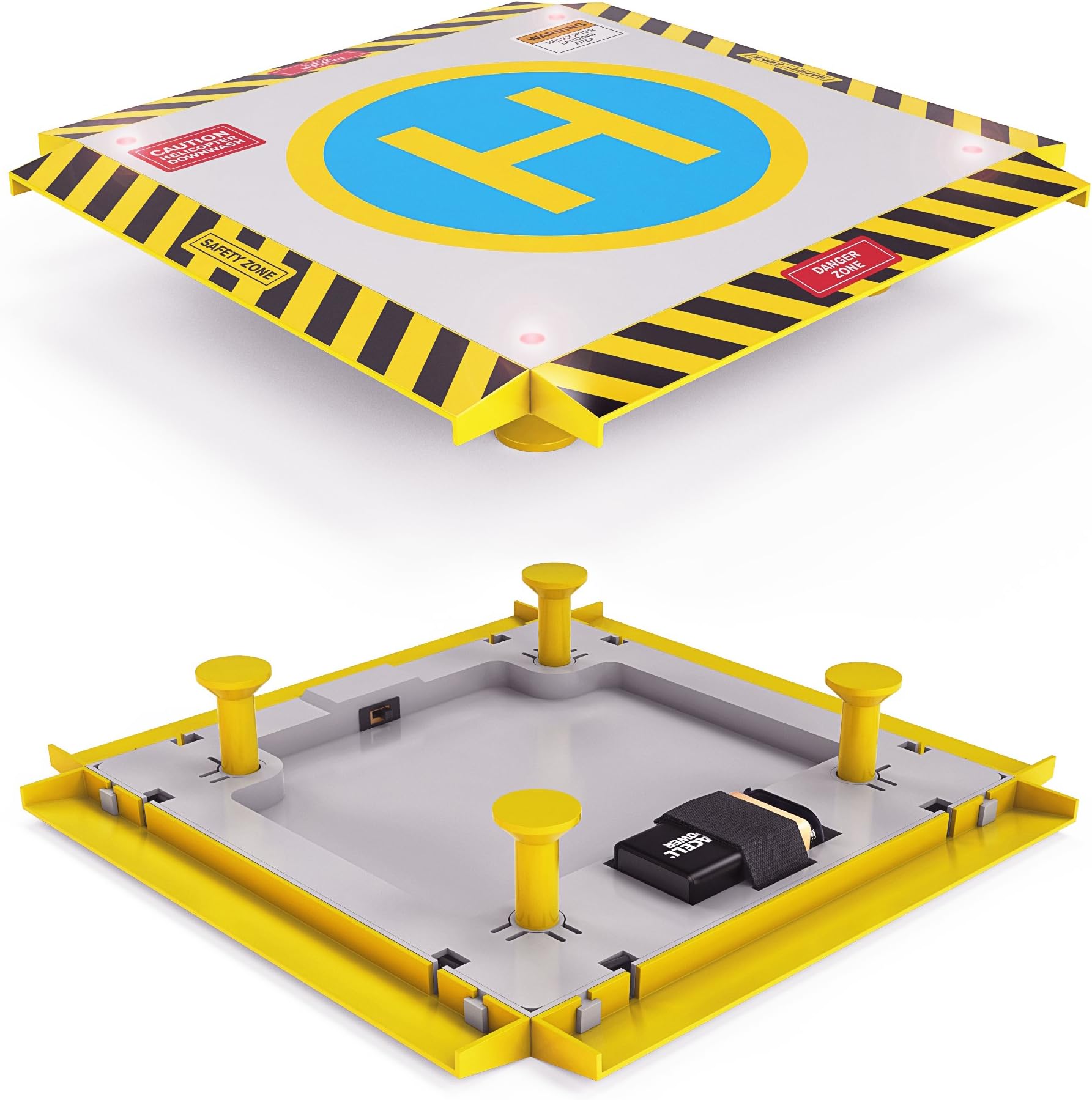 Remote Control Helicopter Landing Pad - LED Lights Installed - Suitable For RC Helicopters, Quadcopters, Drones, Syma Helicopters