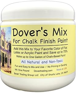 Chalk Finish Paint Mix by Dover's - Add to Any Color of Flat Latex or Acrylic Paint to Make up to 1 Gallon of Inexpensive Chalk Furniture Paint - All Natural and Non-Toxic
