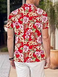 LuckLemocor Hawaiian Shirt Short Sleeve Mens Beach