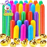 NEWBEA 288 Easter Eggs -2.36" Bright Colors Plastic Easter Eggs Empty Include 18 Golden Eggs Perfect for Eggs Hunt, Easter Basket Stuffers, Party Favors