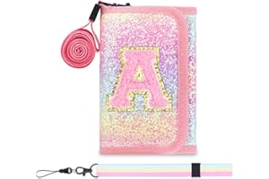Luchike Girls Wallets for Kids 6-8 8-10 kids wallet Cute Wallets for Teen Girls with Initials Coin Pocket Toddler Wallet for Girls with Magic Sticker Teen Girl Wallet for Gifts A