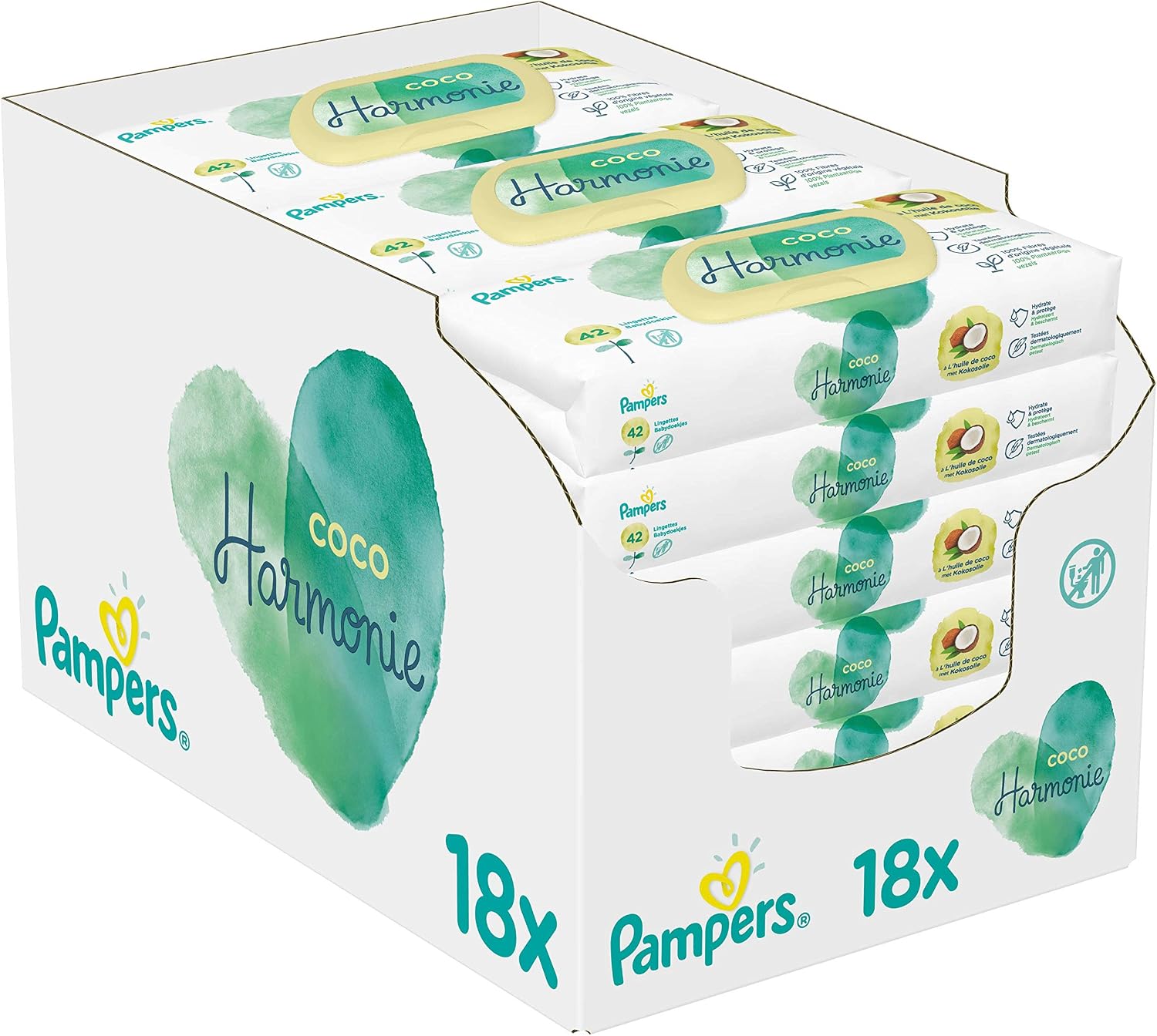 Lingettes Pampers Harmonie Coco Pour Bebe 3 Paquets 126 Lingettes Bebe Et Puericulture Couches Bebe