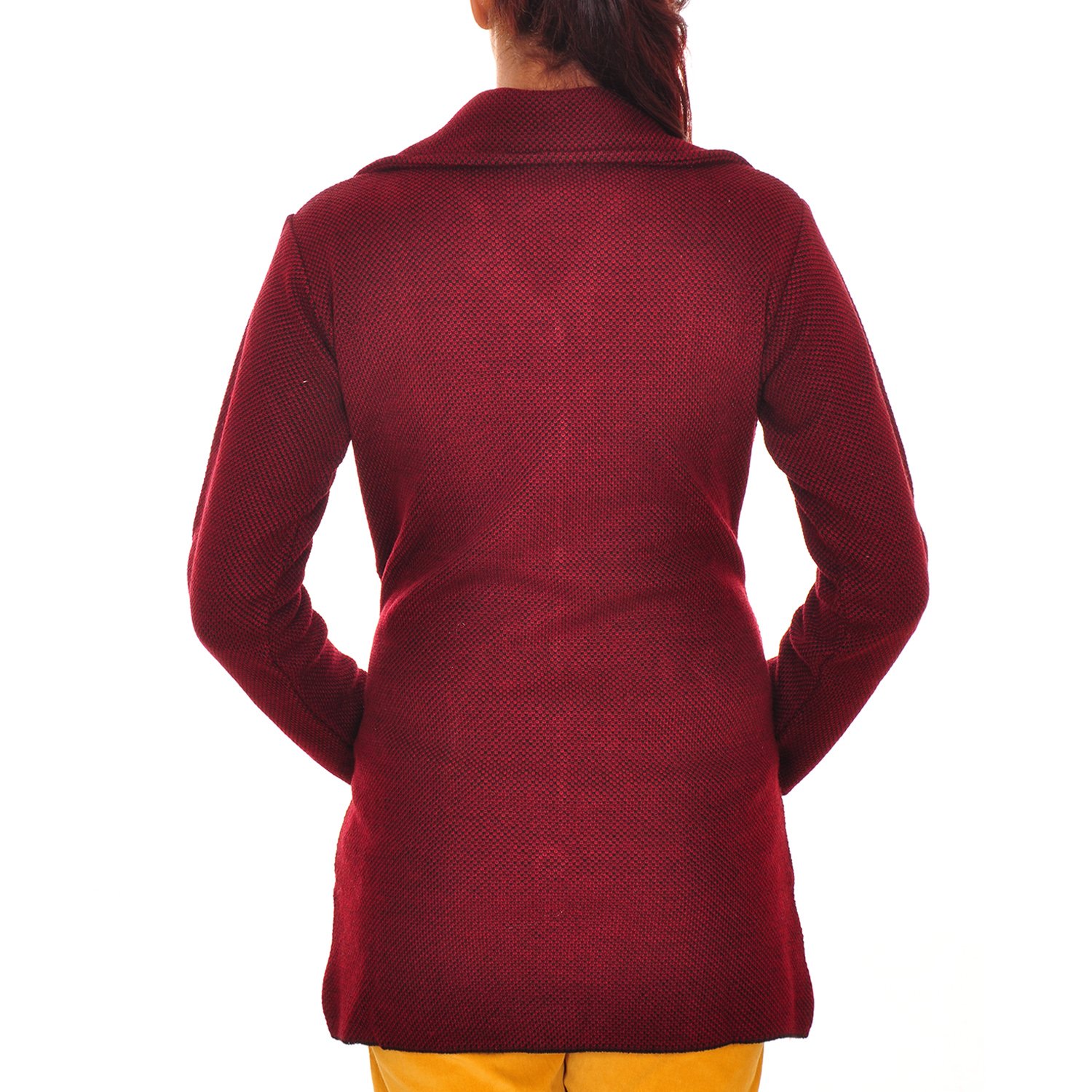 montrex maroon long coat for women