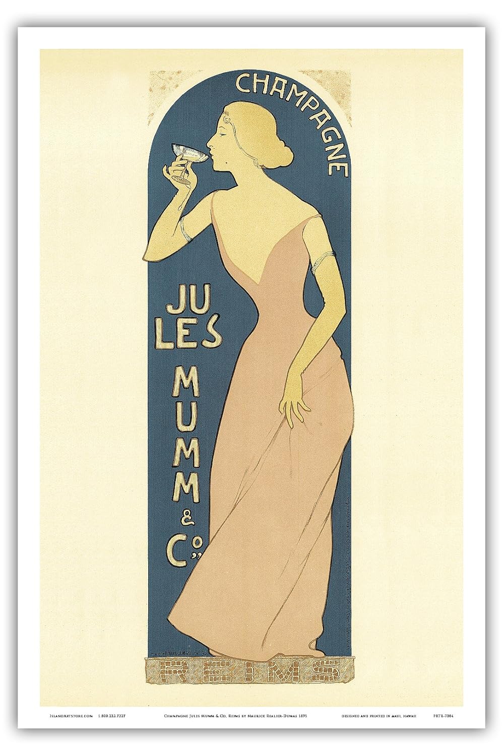 France Art Nouveau La Belle Epoque Les Maitres De L Affiche Art Deco Vintage French Advertising Poster For Champagner By Maurice Realier Dumas 1895 Champagne Jules Mumm Co Reims Master Art Print 12in