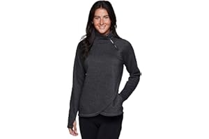 RBX Activewear Women's Fleece Sweatshirt Fashion Pullover With Pockets, Zip Mock Neck and Thumb Holes