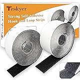 Teskyer Hook and Loop Strips with Strong Adhesive, 1.18 x 118 inch Heavy Duty Back Adhesive Hook Loop Fastener Mounting Tape 