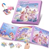 Dikence 3 in 1 Magnetic Puzzle Book for Girls 3-7 Unicorn Princess Mermaid view 1