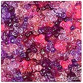 BeadTin Pink & Purple Mix Transparent 11mm TriBead Plastic Craft Beads (500pcs)