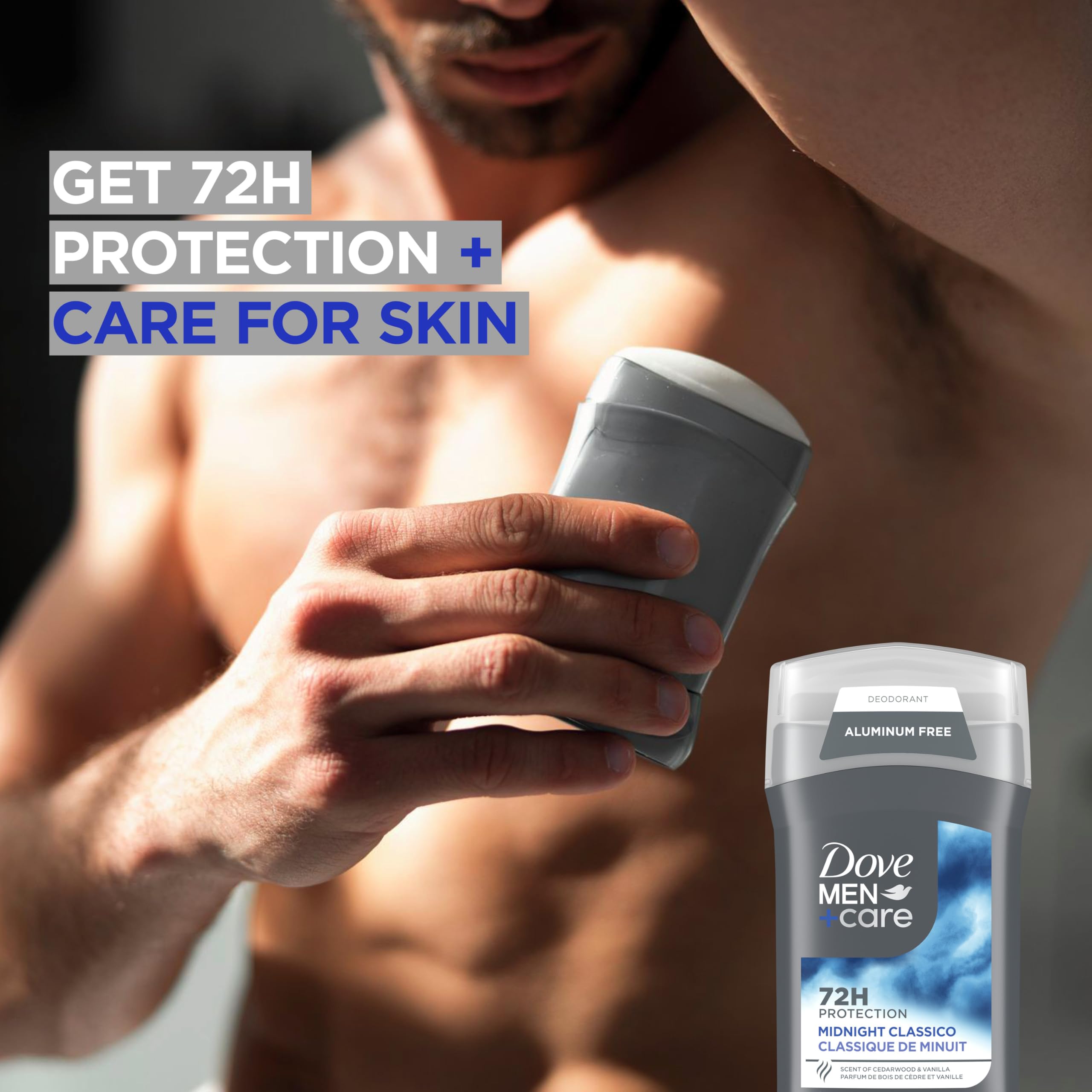 DOVE MEN + CARE Dove Men+Care Deodorant Stick for Men 3 Count Midnight Classico Aluminum Free 72-Hour Odor Protection Mens Deodorant with Essential Oils & 1/4 Moisturizing Cream 3 oz