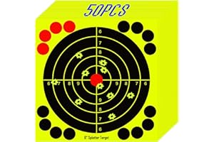 NYEONHRT 8" Splatter Targets, 50 Pcs Targets Stickers for Shooting Range, Self Adhesive Shooting Paper, Color Changing Reacti