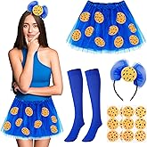 GLIGARA Halloween Blue Costume Accessories Include Skirt Headband and Cookie Stickers for Cosplay