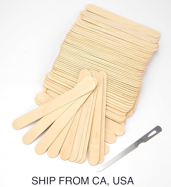 100 Salon Waxing Hair Removal Wooden Spatulas Wax
