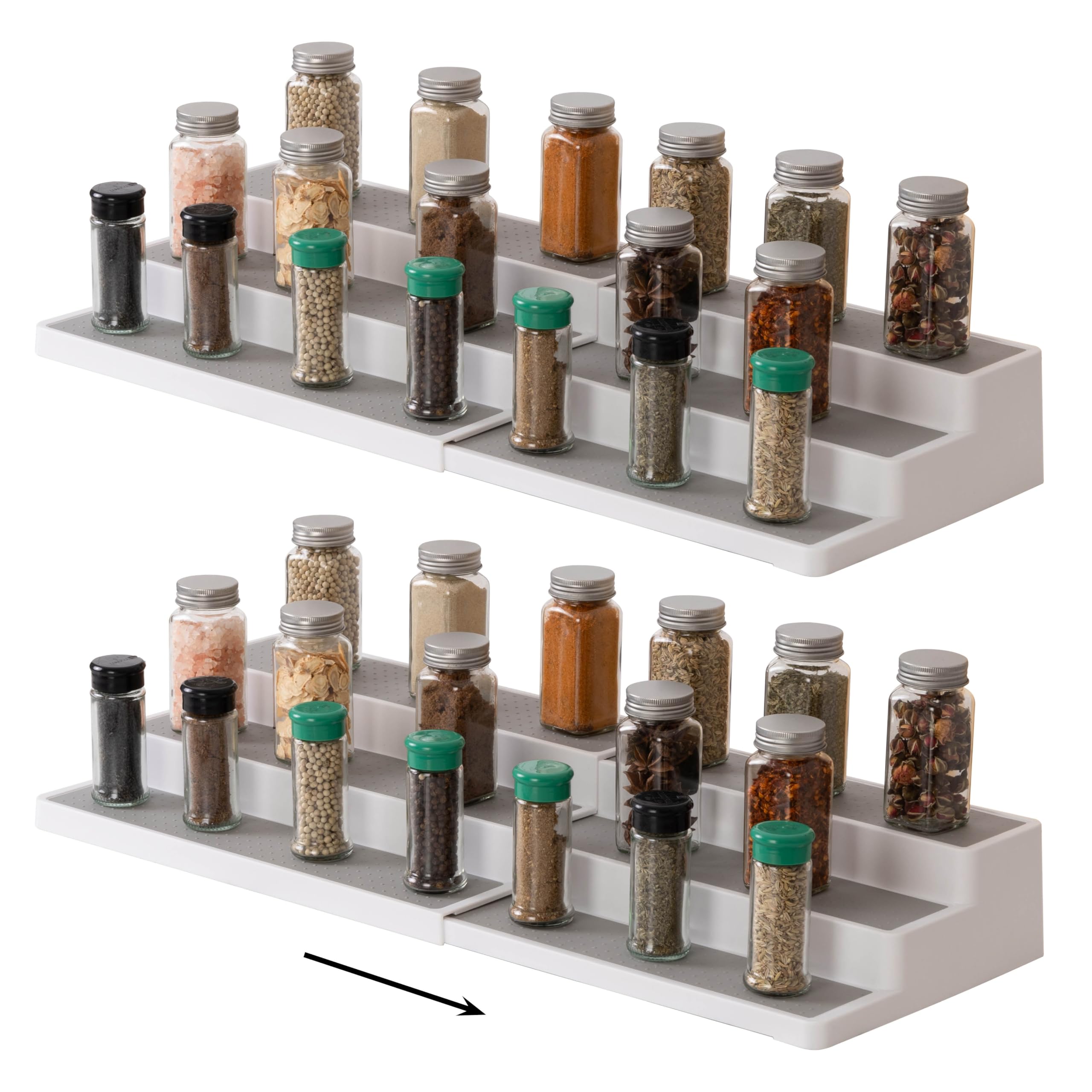 Photo 1 of SIMPLEMADE 3-Tier Spice Rack Organizer - Versatile Storage Shelf for Kitchen, Bathroom, Bedroom & Office, Set of 2, Expandable White