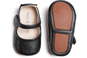 FELIX & FLORA Soft Sole Baby Shoes - Infant Baby Walking Shoes Moccasins Rubber Sole Crib Shoes