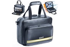 FRECOLSH 5200 Fireproof Document Organizer - Large Fireproof Bag with 20 Pockets - Locking Document Safe for Home and Office
