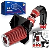 KAX 4" Cold Air Intake Kit for 1997-2003 Ford F-150 4.6/5.4L | W/Heat Shield, No MAF Port, Red Washable Air Filter, fits 1997-2004 Ford Expedition, 1997-1999 Ford F-250, Improved HP