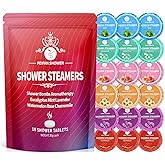 Shower Steamers Aromatherapy, Easter Basket Stuffers for Teens, 18-Pack Shower Bombs Organic Eucalyptus Mint Rose Lavender Chamomile Watermelon Essential Oil, Birthday Gifts for Women Wife