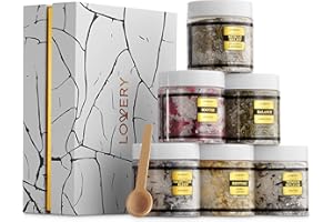 LOVERY Christmas Gifts for Women Who Have Everything, Epsom Bath Salts Gift Basket Set, Relaxing Self Care Salt W/Essential Oil, Gifts for Mom, Lavender, Eucalyptus, Lemon, Coconut, Tea Tree, Honey Almond