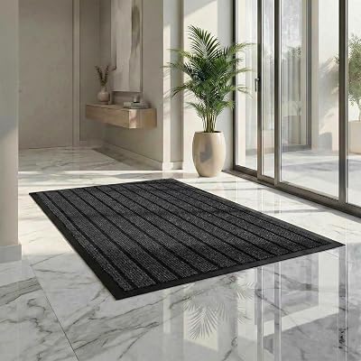 Cozy Haven Rubber Rug Outdoor Indoor Heavy Duty Non-Slip 120x150 cm Black