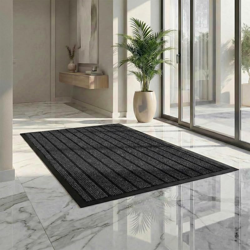 Cozy Haven Rubber Rug Outdoor Indoor Heavy Duty Non-Slip 120x150 cm Black 2
