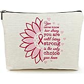 Suemetic Breast Cancer Survivor Gifts for Women Makeup Bag, Breast Cancer Awareness Accessories, Cancer Care Gifts for Woman Decorations, Cancer Patients Must Have Cosmetic Travel Pouch