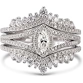 Jeulia Oval Cut Moissanite Engagement Ring Bridal Set for Women | D Color VVS1 925 Sterling Silver 2-Piece Wedding Promise Ring Set | with GRA Certificate & Gift Box, Gift for Her