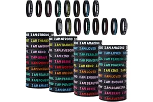 CYCLUSIVE 60 Pieces Students Inspirational Wristbands Rubber Bracelets Fun Motivational Wristbands for Kids Students Back to School Gifts