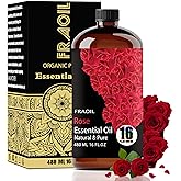Rose Essential Oil, Rose Oil 16 Fl Oz 480 ML for Diffuser Humidifier Yoga Cleaning DIY Candle Soap Making Perfume Gift for Women Essential Oils